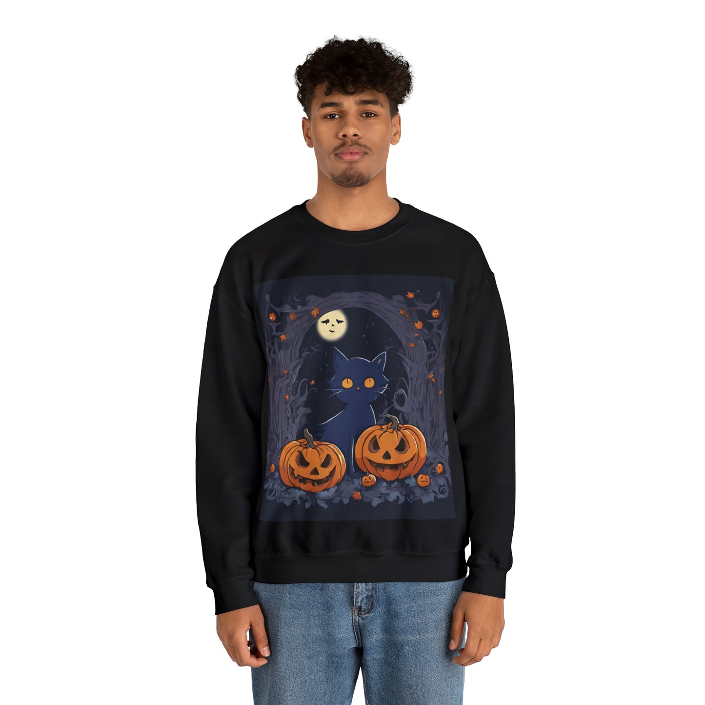 Spooky Kitty- Unisex Heavy Blend™ Crewneck Sweatshirt