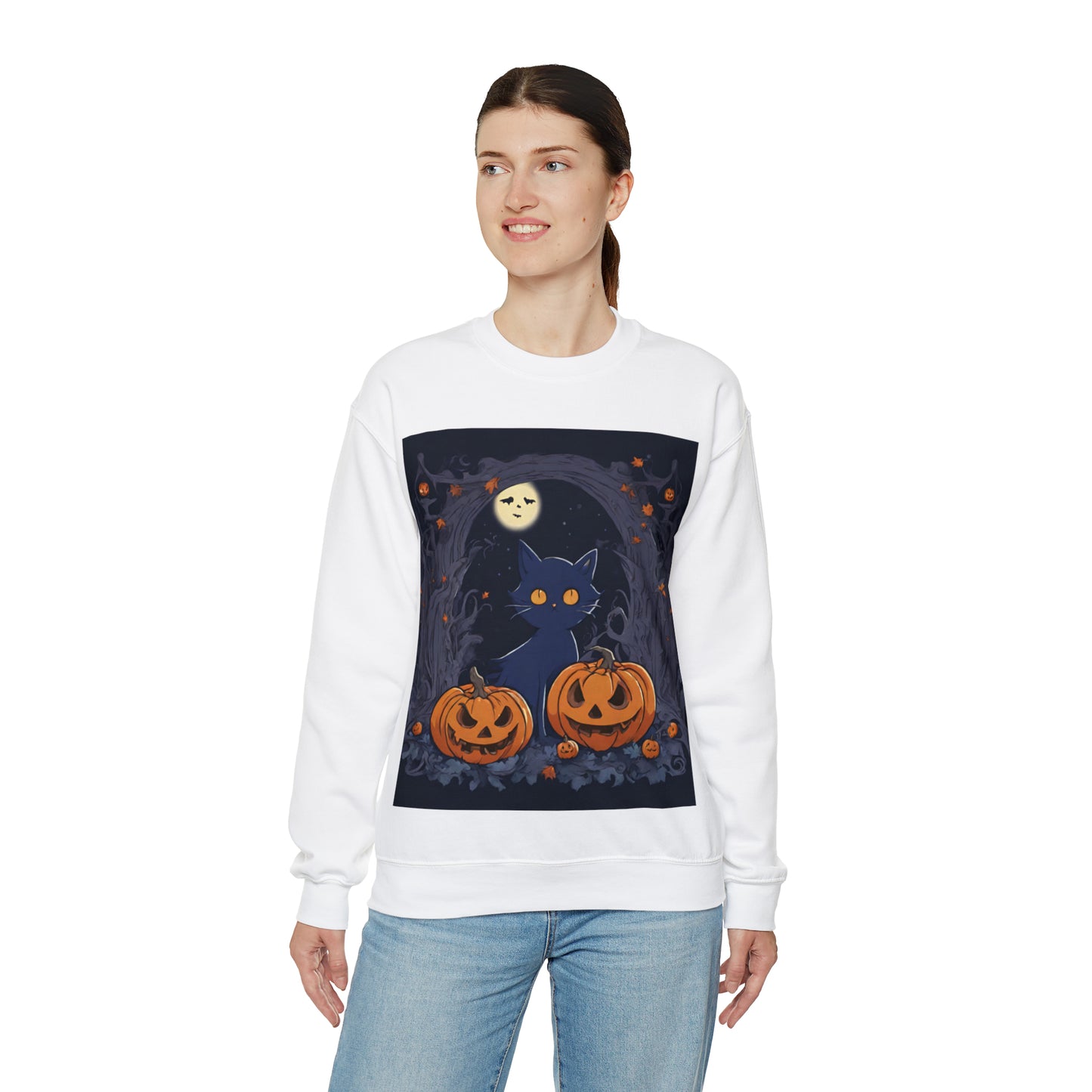 Spooky Kitty- Unisex Heavy Blend™ Crewneck Sweatshirt