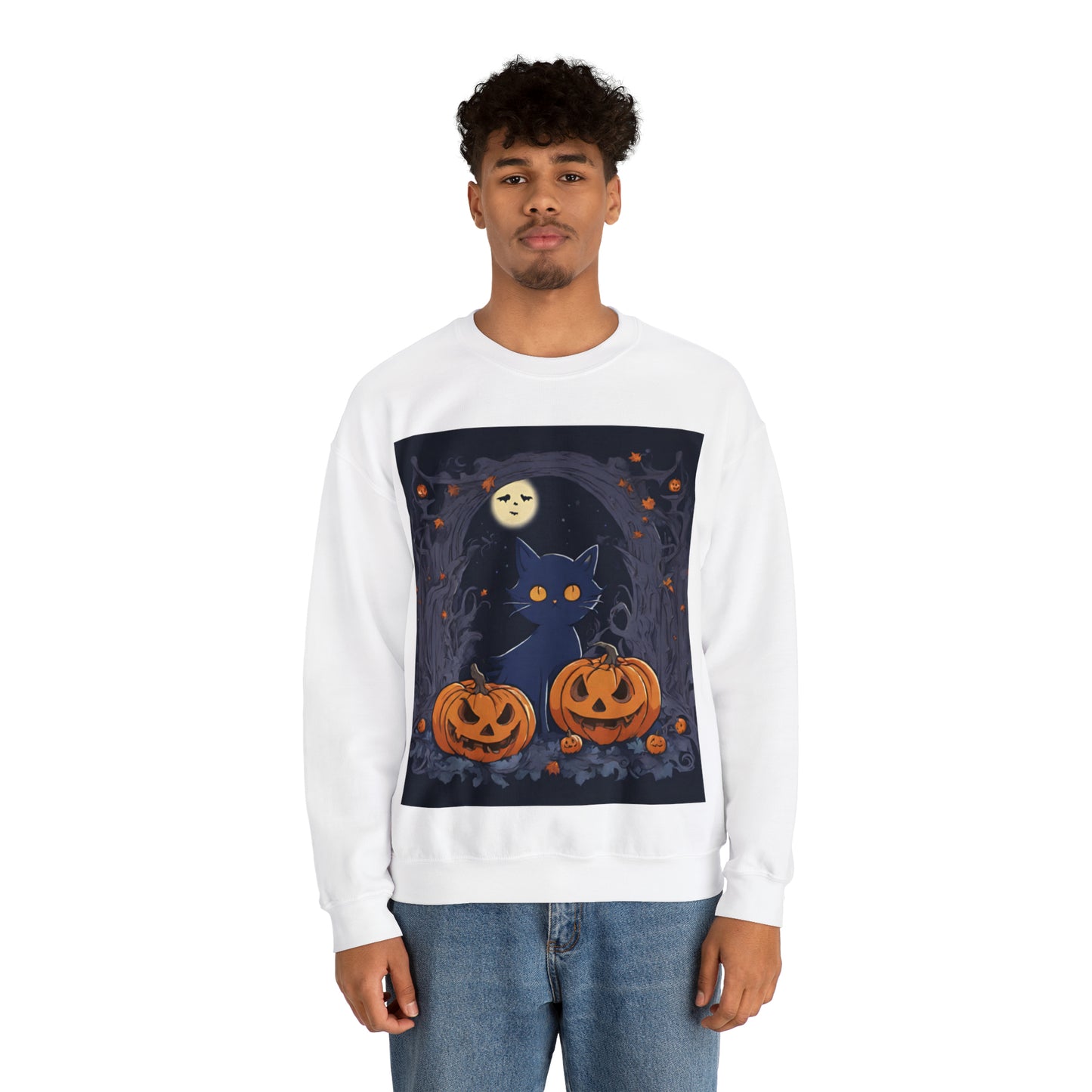 Spooky Kitty- Unisex Heavy Blend™ Crewneck Sweatshirt