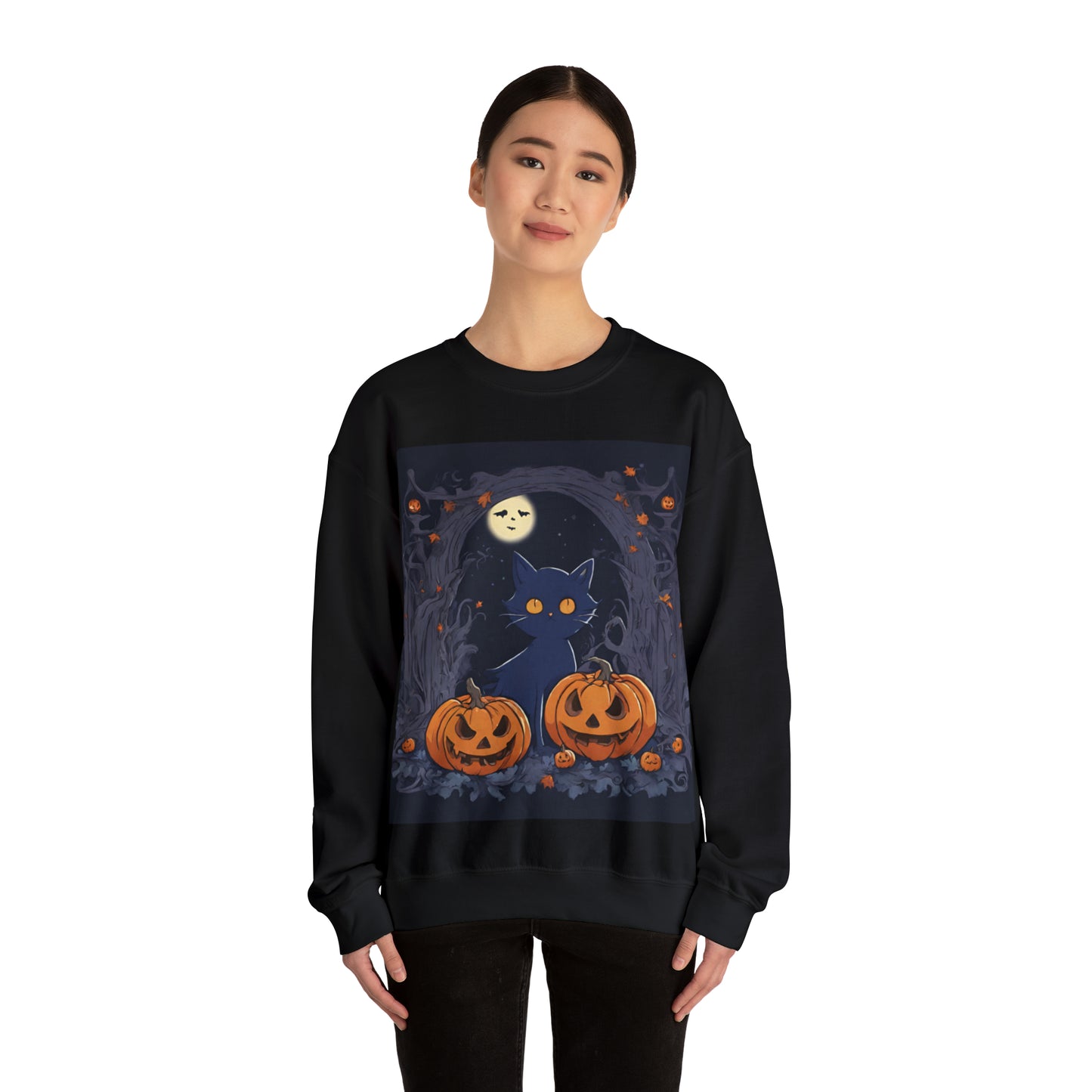 Spooky Kitty- Unisex Heavy Blend™ Crewneck Sweatshirt