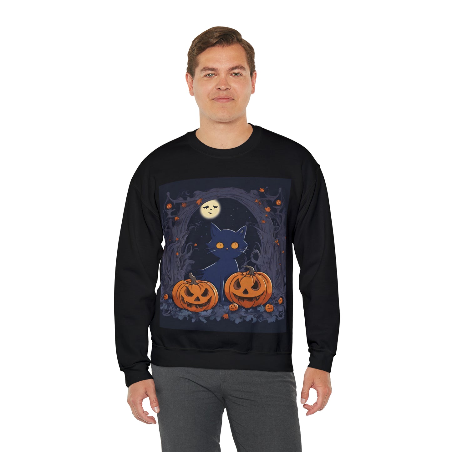 Spooky Kitty- Unisex Heavy Blend™ Crewneck Sweatshirt