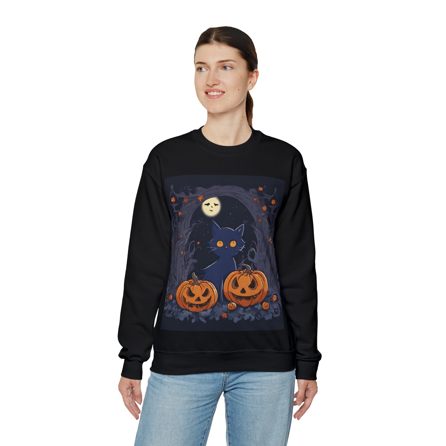 Spooky Kitty- Unisex Heavy Blend™ Crewneck Sweatshirt