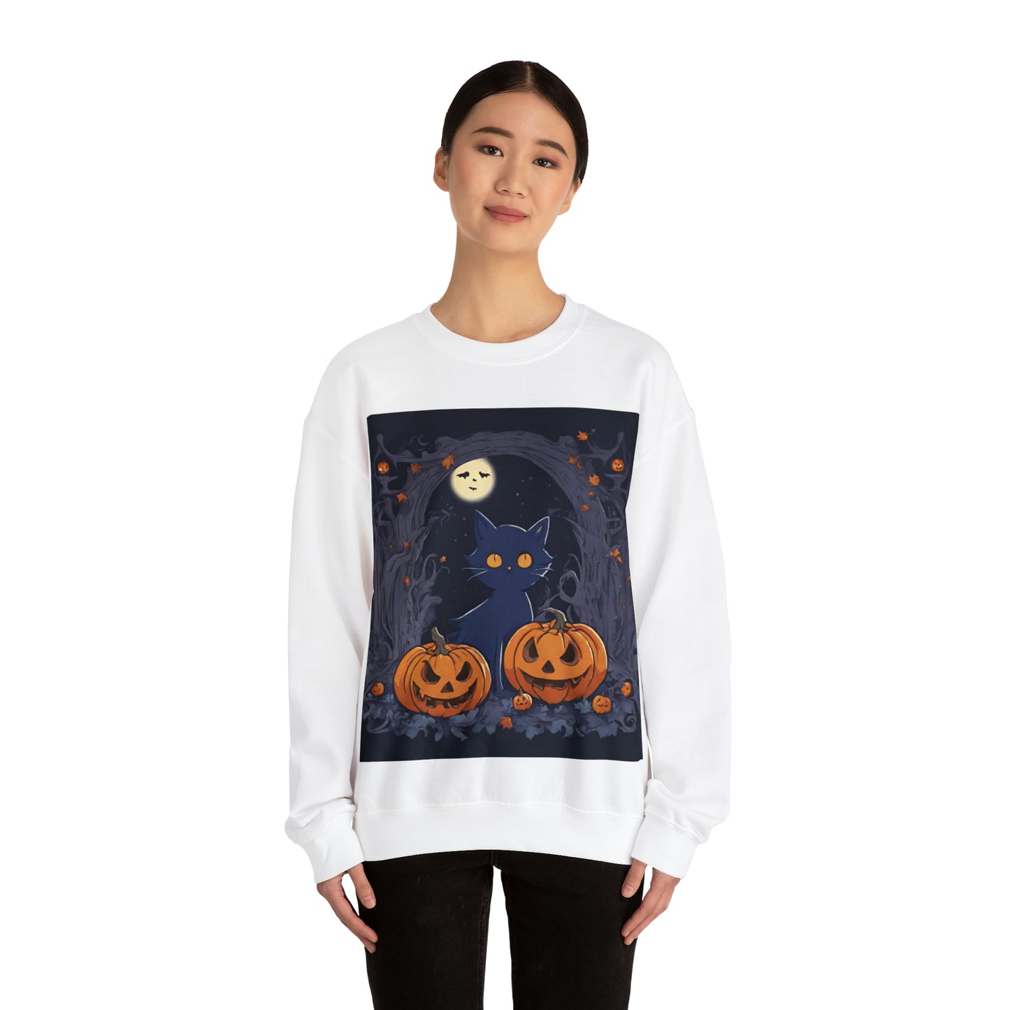 Spooky Kitty- Unisex Heavy Blend™ Crewneck Sweatshirt