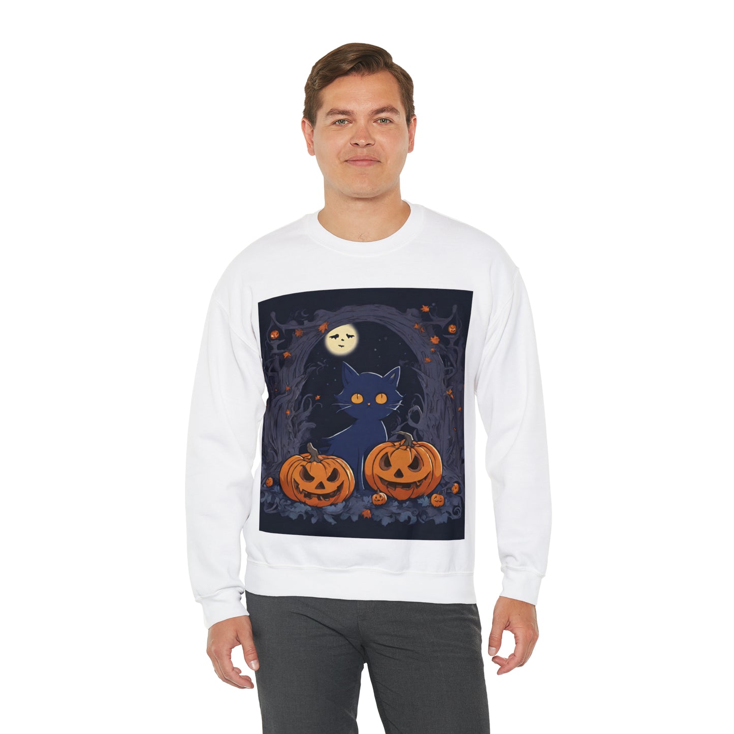 Spooky Kitty- Unisex Heavy Blend™ Crewneck Sweatshirt